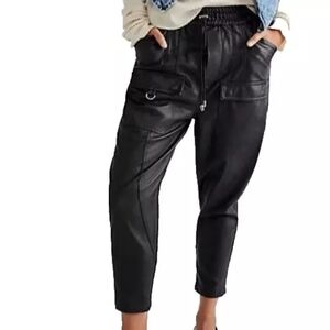 Free People City of Angels Vegan Leather Cargo Pants Size Small